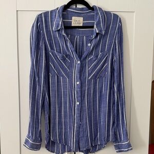 THREAD & SUPPLY DENIM BLUE AND WHITE BUTTON DOWN SHIRT